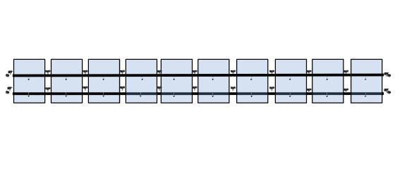 10 x DIY solar panel mounting kit (single row)