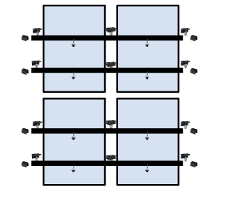 4 x Solar panel mounting kit (2+2)