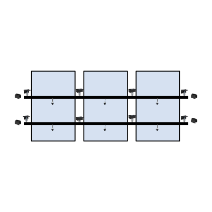 3 x Solar panel mounting kit (single row)
