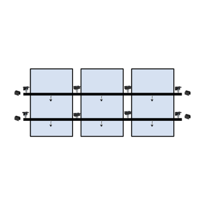 3 x Solar panel mounting kit (single row)