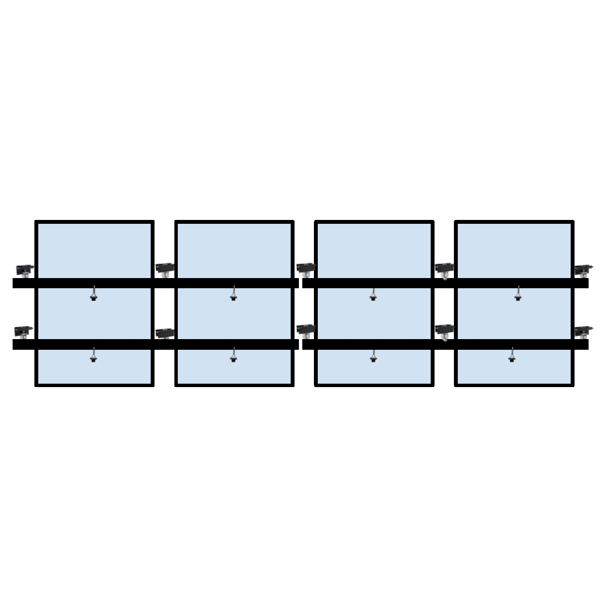 4 x Solar panel mounting kit (single row)