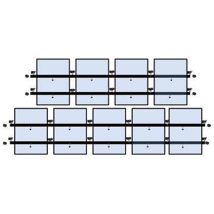 9 x DIY solar panel mounting kit (5+4)