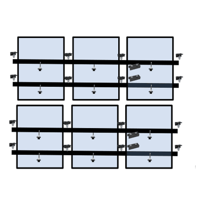 6 x DIY solar panel mounting kit (3+3)