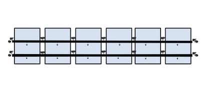 6 x DIY solar panel mounting kit (single row)