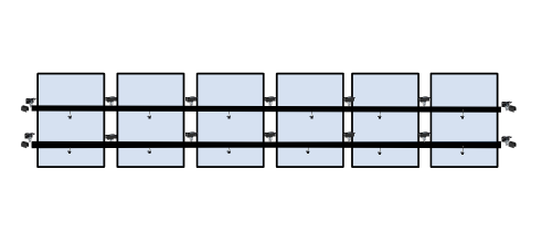 6 x DIY solar panel mounting kit (single row)