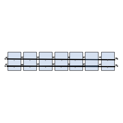 7 x DIY solar panel mounting kit (single row)