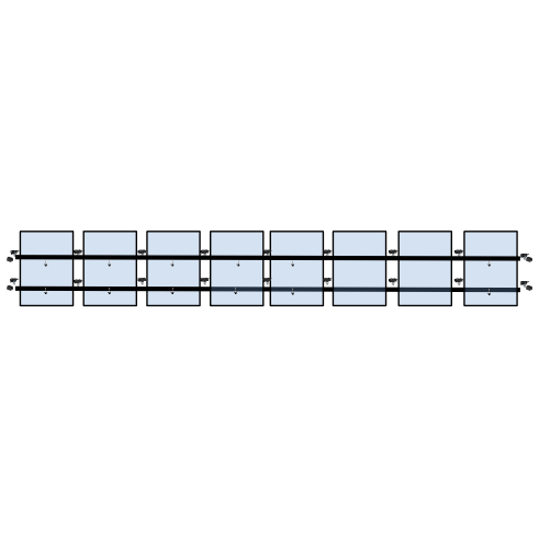 8 x DIY solar panel mounting kit (single row)