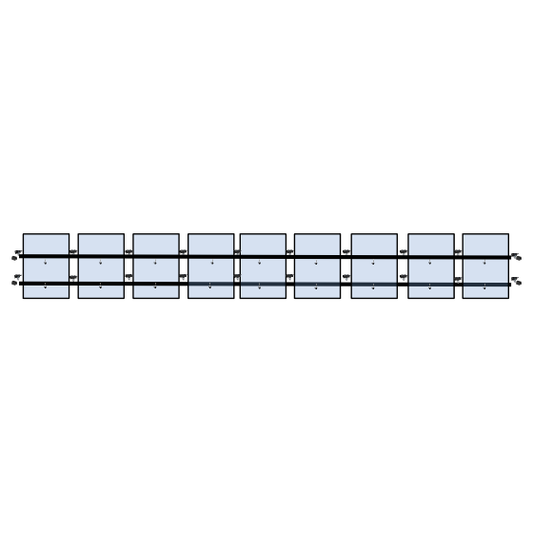9 x DIY solar panel mounting kit (single row)